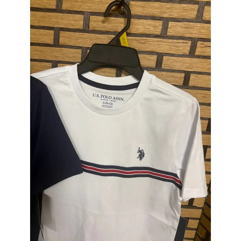US Polo Assn Navy Polo And White Tee Boys Size Large